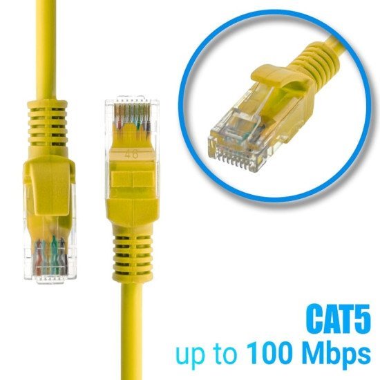Καλώδιο ethernet 2m cat 5e κίτρινο