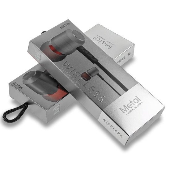 Magnetic Metal Headset Bt V4.2 Ms-T15 Silver