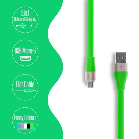 Καλώδιο Φόρτισης - Δεδομένων Micro Usb Πράσινο 1.2M Καλώδιο Φόρτισης - Δεδομένων Micro Usb Πράσινο 1.2M