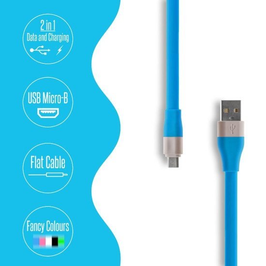 Καλώδιο Φόρτισης - Δεδομένων Micro Usb Μπλε 1.2M Καλώδιο Φόρτισης - Δεδομένων Micro Usb Μπλε 1.2M