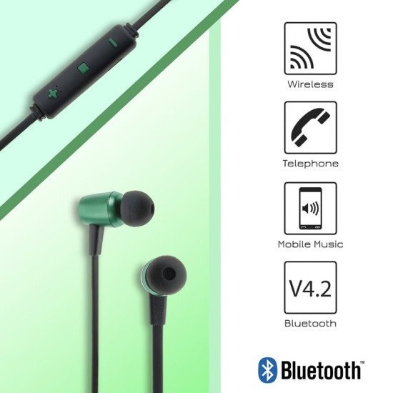 Bt Sport Magnetic Handsfree Stn-815 Green