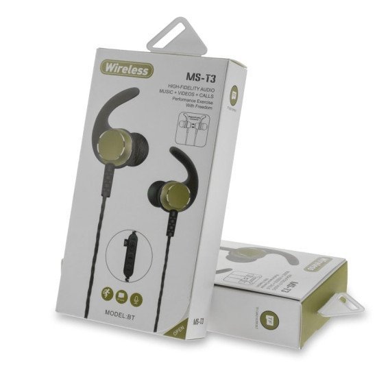 Magnetic Bt Headset Ms-T3 Gold Magnetic Bt Headset Ms-T3 Gold