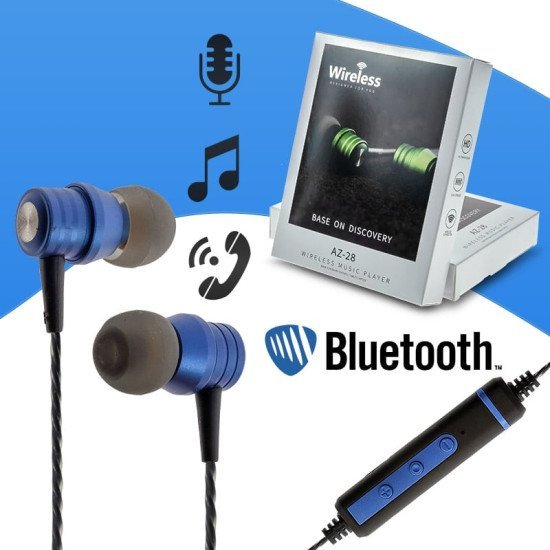 Magnetic Bt Headset Az-28 Blue Magnetic Bt Headset Az-28 Blue
