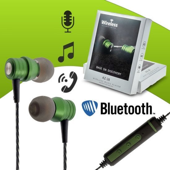 Magnetic Bt Headset Az-28 Green Magnetic Bt Headset Az-28 Green
