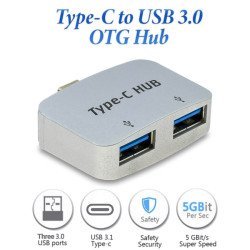 Type-C To Usb 3.0 Otg Hub Silver