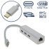 Type-c to usb3 hub x3 + ethernet white