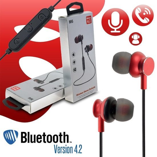 Bt Stereo Handsfree M6 Red Bt Stereo Handsfree M6 Red