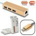 Type-c 3.0 hub x3 + gigabit ethernet gold metal