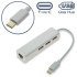 Type-c to usb2 hub x3 + ethernet white