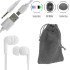 Stereo hi-fi earphones white+ θήκη πουγκί+ usb to micro