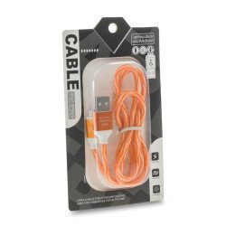 Πλεκτό Καλώδιο Φόρτισης - Δεδομένων Micro Usb Orange 1M Πλεκτό Καλώδιο Φόρτισης - Δεδομένων Micro Usb Orange 1M