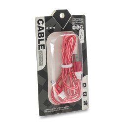 Πλεκτό Καλώδιο Φόρτισης - Δεδομένων Micro Usb Red 1M Πλεκτό Καλώδιο Φόρτισης - Δεδομένων Micro Usb Red 1M