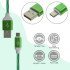 Πλεκτό Καλώδιο Φόρτισης - Δεδομένων Micro Usb Green 1M