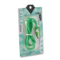 Πλεκτό Καλώδιο Φόρτισης - Δεδομένων Micro Usb Green 1M Πλεκτό Καλώδιο Φόρτισης - Δεδομένων Micro Usb Green 1M