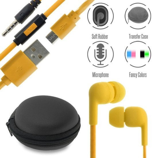 Stereo hi-fi handsfree black+ θήκη+ usb to micro Stereo hi-fi handsfree black+ θήκη+ usb to micro