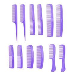 Σετ 12 Τεμάχια Χτένες Πλαστικές - Λιλά