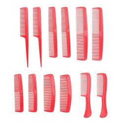 Σετ 12 Τεμάχια Χτένες Ταξιδίου - Κόκκινο