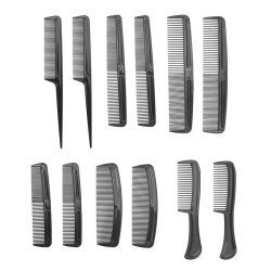 Σετ 12 Τεμάχια Χτένες Ταξιδίου - Μαύρο