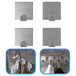 Κρεμαστάκια Inox Με Αυτοκόλλητο (4 Τμχ.)