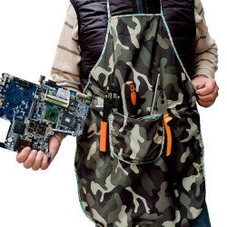 Αδιάβροχη επένδυση εργαστηρίου camo green