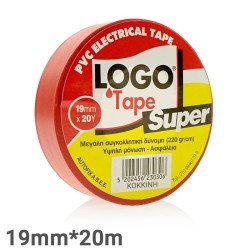 Logo Σούπερ Μονωτική Ταινία 19Mm X 20M Κόκκινη