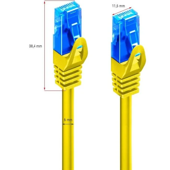 Καλώδιο ethernet cat5e 2m yellow- blue tip