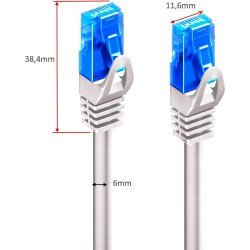 Καλώδιο ethernet cat5e 1m silver - blue tip