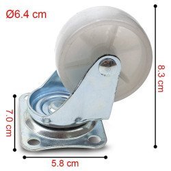 Ροδάκι περιστρεφόμενο λευκό μεγάλο