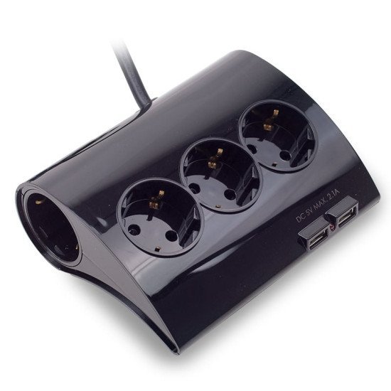 Πολύπριζο 5 Θέσεων Με Καλώδιο, Διακόπτη & 2 Usb Πολύπριζο 5 Θέσεων Με Καλώδιο, Διακόπτη & 2 Usb