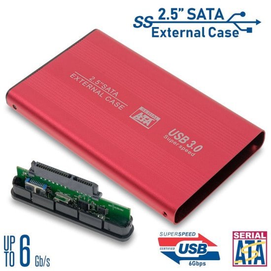 External Case Hdd 2.5'' Sata Usb 3 Red External Case Hdd 2.5'' Sata Usb 3 Red
