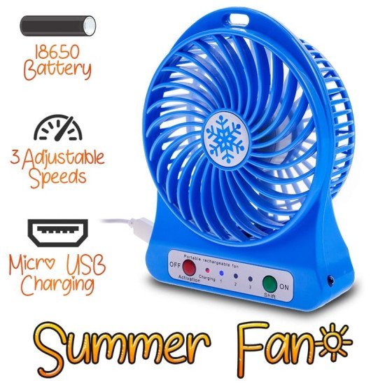 Usb Summer Fan Blue Usb Summer Fan Blue