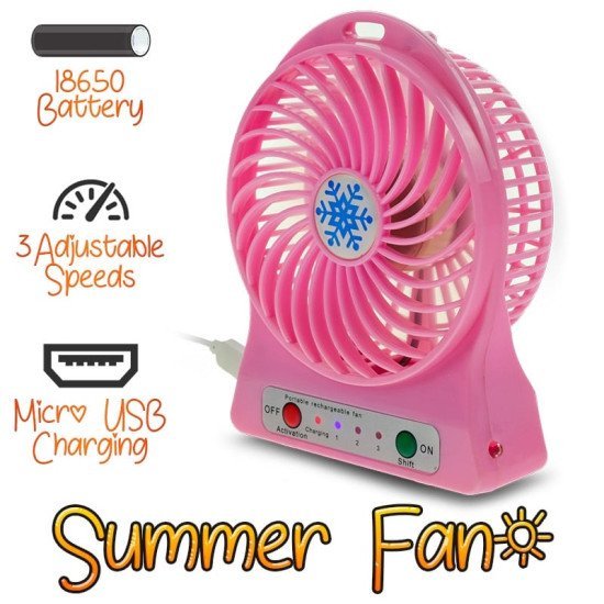 Usb Summer Fan Pink Usb Summer Fan Pink
