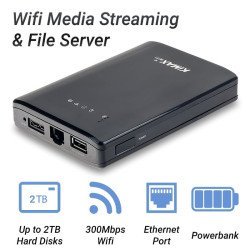 Wifi media streaming & file server & ap kimax bs-u25awf