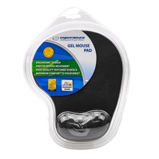 Εργονομικό Mousepad Gel Esperanza Μαύρο
