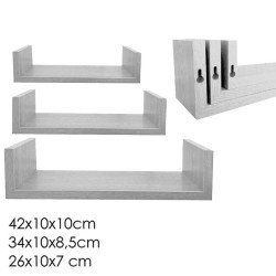 Σετ 3 ράφια τοίχου λευκό