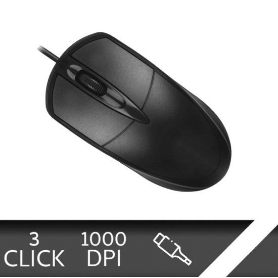 Ενσύρματο Ποντικι 1000Dpi Μαύρο
