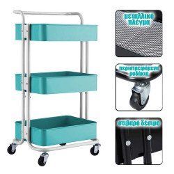 Εργαλειοφορέας 3 Επιπέδων 45X35X87 Λευκό-Μπλε Εργαλειοφορέας 3 Επιπέδων 45X35X87 Λευκό-Μπλε