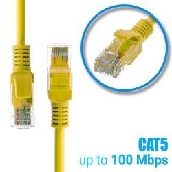 Καλώδιο Ethernet 0.5M Cat 5E Κίτρινο