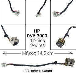 Dc Jack Hp Dv6-3000