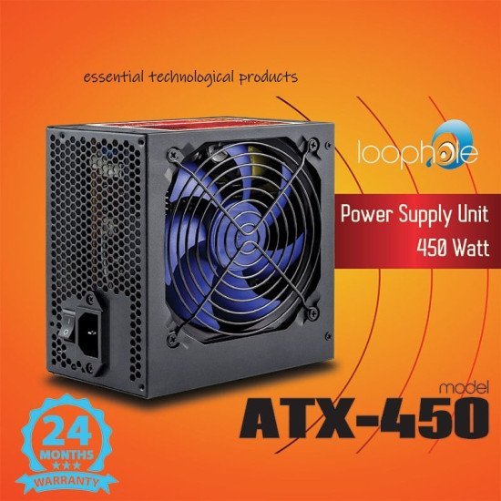 Τροφοδοτικό Loophole 450Watt Μπλε Fan Τροφοδοτικό Loophole 450Watt Μπλε Fan