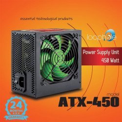 Τροφοδοτικό Loophole 450Watt Πράσινο Fan Τροφοδοτικό Loophole 450Watt Πράσινο Fan