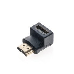 Hdmi Adapter Male - Female Corner Bracket Black