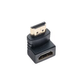 Hdmi Adapter Male - Female Corner Bracket Black