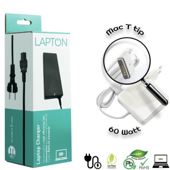 Τροφοδοτικό Για Mac T Tip 60W (Τύπου Μagsafe 2) Τροφοδοτικό Για Mac T Tip 60W (Τύπου Μagsafe 2)