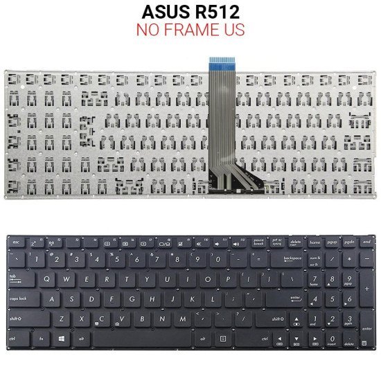 Πληκτρολόγιο Asus R512 No Frame Us Πληκτρολόγιο Asus R512 No Frame Us