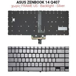 Πληκτρολόγιο Asus Zenbook 14 Q407 No Frame Us + Backlight Πληκτρολόγιο Asus Zenbook 14 Q407 No Frame Us + Backlight