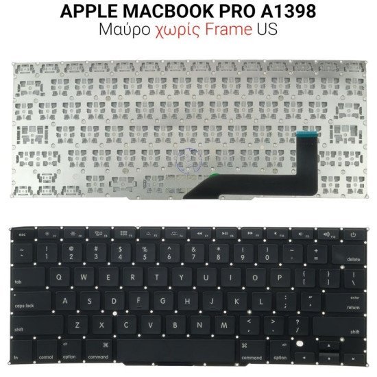 Πληκτρολόγιο Apple Macbook Pro A1398 Us No Frame Πληκτρολόγιο Apple Macbook Pro A1398 Us No Frame