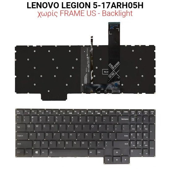Πληκτρολόγιο Lenovo Legion 5-17Arh05H No Frame Us + Backlight Πληκτρολόγιο Lenovo Legion 5-17Arh05H No Frame Us + Backlight
