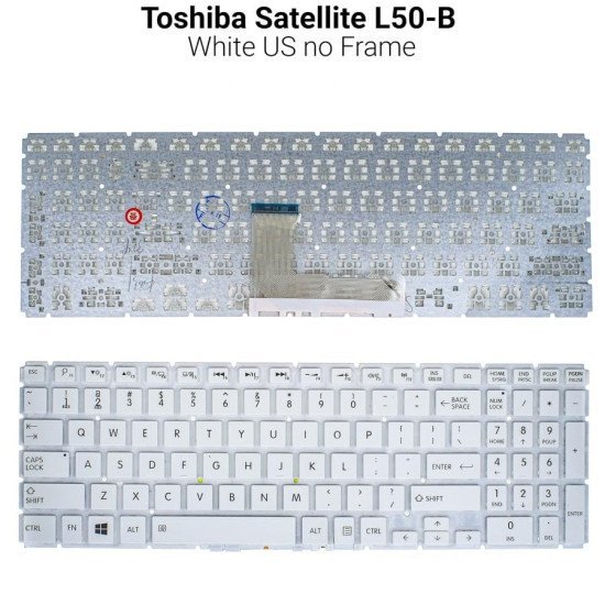 Πληκτρολόγιο Toshiba Satellite L50-B White Us Πληκτρολόγιο Toshiba Satellite L50-B White Us