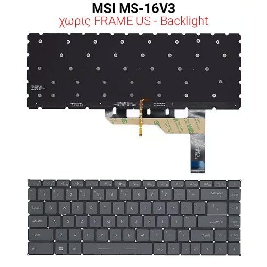 Πληκτρολόγιο Msi Ms-16V3 No Frame Us + Backlight Πληκτρολόγιο Msi Ms-16V3 No Frame Us + Backlight